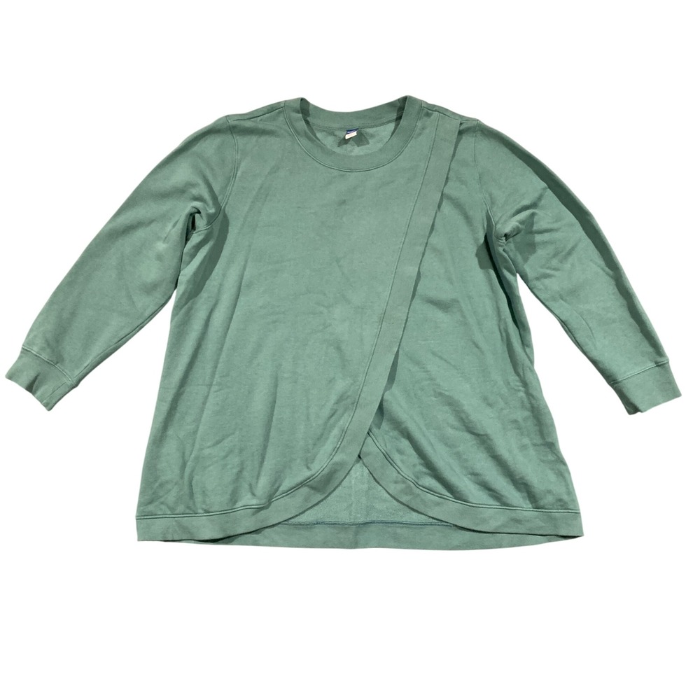 Old Navy‎ Maternity Nursing Sweatshirt Women XL Teal Green Tulip SoComfy Fleece